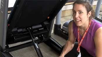 Team member Rachael talking about the Horizon Elite T9 treadmill.