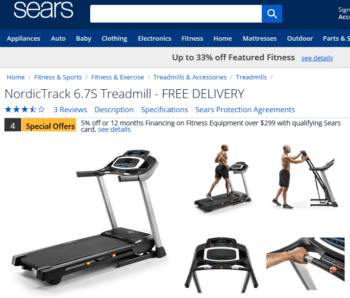 sears nordictrack treadmills