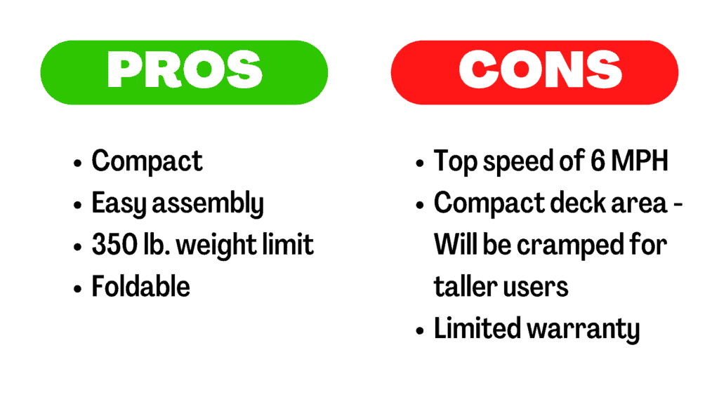 pros and cons table of the sunny health and fitness T7643 treadmill